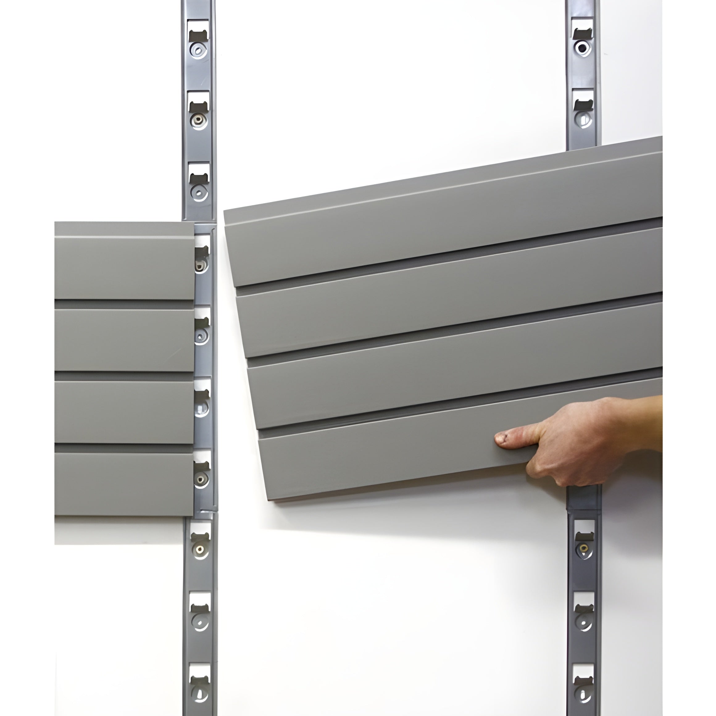 storeWALL 8' Heavy Duty Slatwall Panels + InstallStrips - IS-8-HD-WB