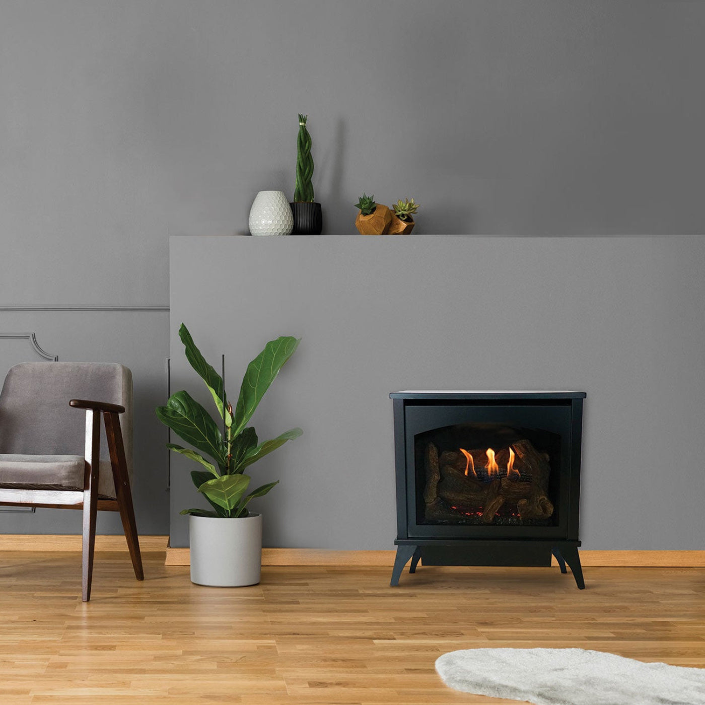 Empire Steel Spirit Stove Freestanding Vent Free Gas Stove | Medium - VFD30MS30FN