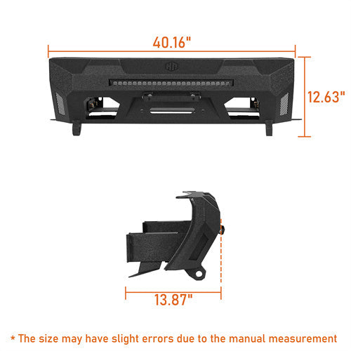 Stubby Front Bumper for 14-24 Toyota 4Runner (Excluding Limited & Nightshade) - Hooke Road - HE.9819-S