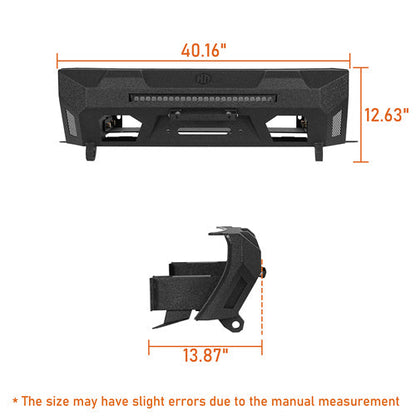 Stubby Front Bumper for 14-24 Toyota 4Runner (Excluding Limited & Nightshade) - Hooke Road - HE.9819-S
