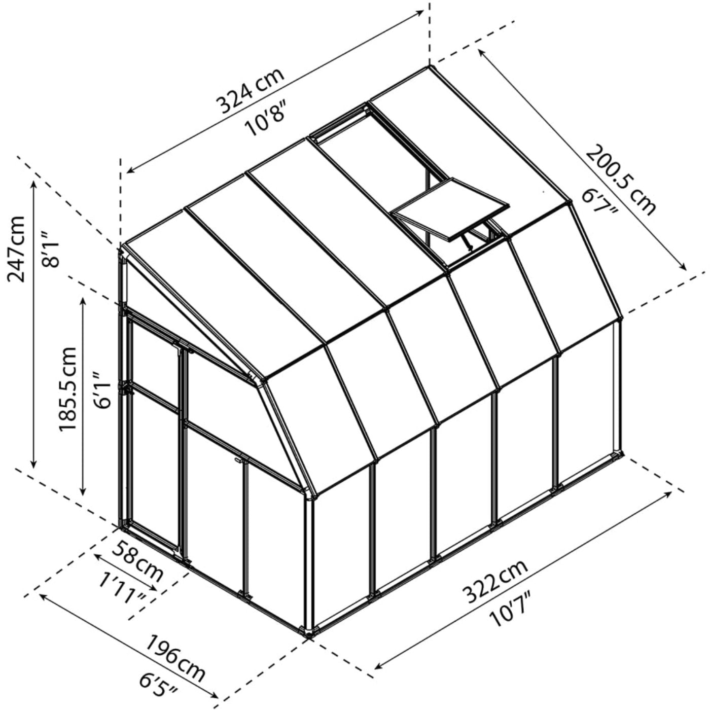 Rion Sun Room 6' x 10' Greenhouse - HG7510