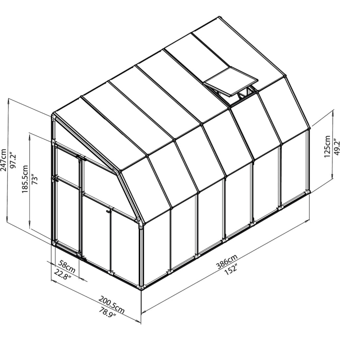 Rion Sun Room 6' x 12' Greenhouse - HG7512