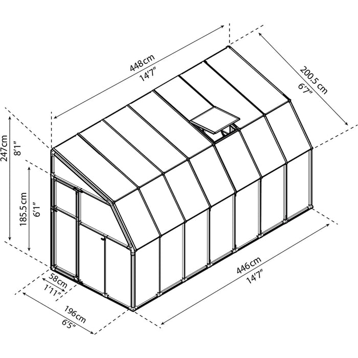 Rion Sun Room 6' x 14' Greenhouse - HG7514