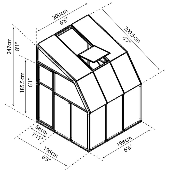 Rion Sun Room 6' x 6' Greenhouse - HG7506