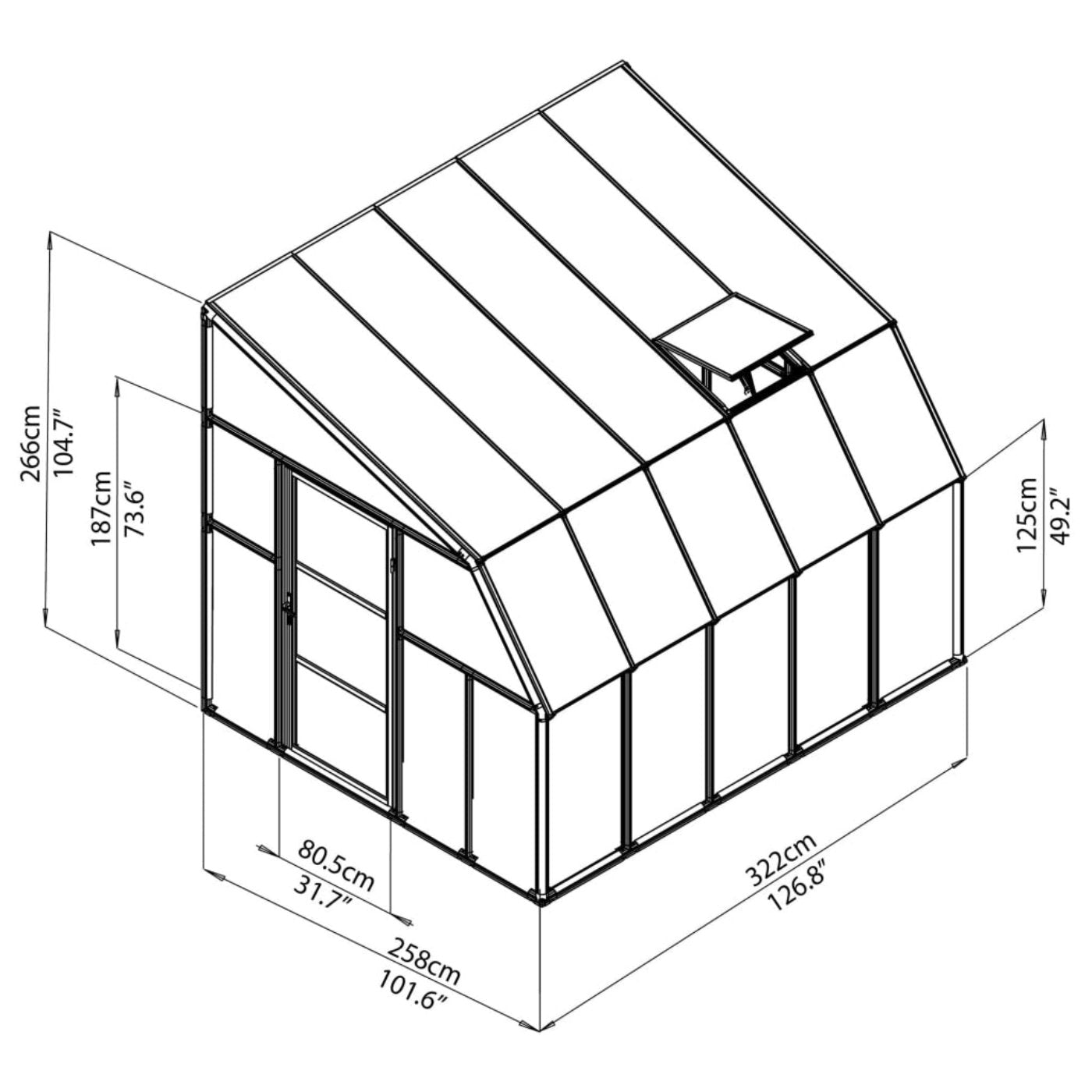 Rion Sun Room 8' x 10' Greenhouse - HG7610