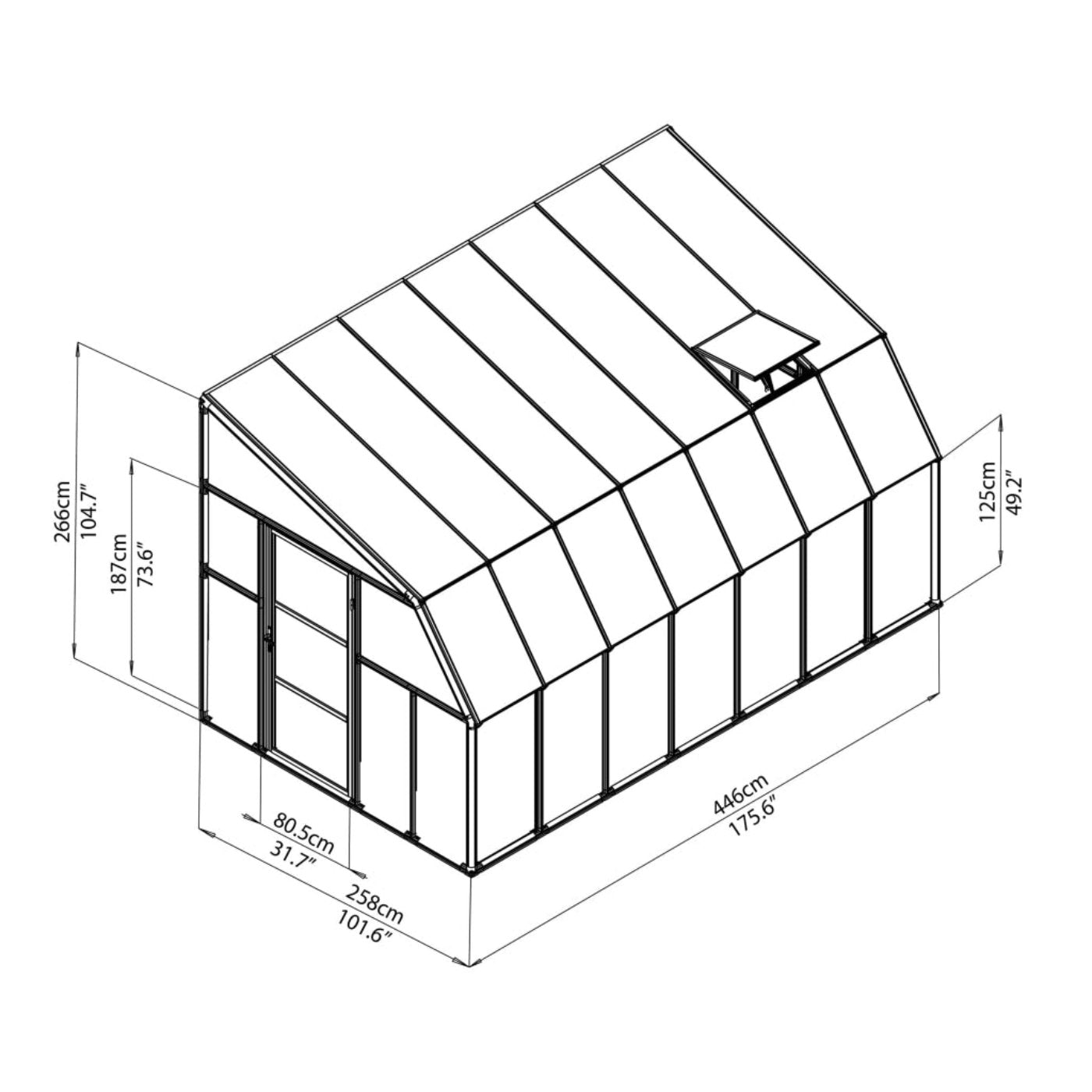 Rion Sun Room 8' x 14' Greenhouse - HG7614