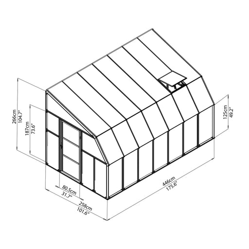 Rion Sun Room 8' x 14' Greenhouse - HG7614