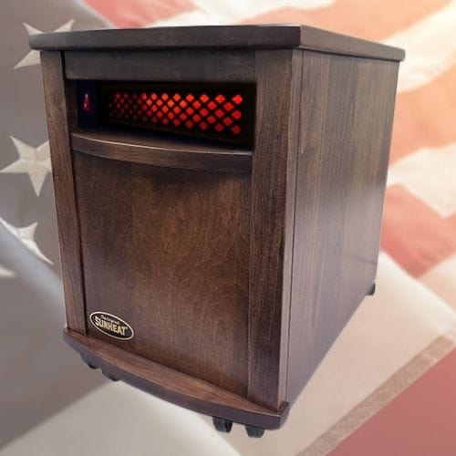 SunHeat Original Amish Hand Crafted Infrared Heater - Fireside Mocha Oak - 160110003