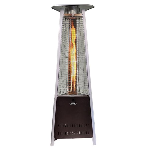 SunHeat 6’ 2” Decorative Flame Triangle Glass Tube Golden Hammer Commercial Patio Heater - PHTRGH-34