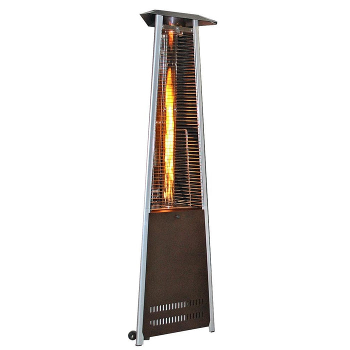 SunHeat Contemporary Triangle Design Portable Propane Commercial Patio Heater with Decorative Variable Flame-Golden Hammered - PHTRGH