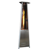 SunHeat Contemporary Triangle Design Portable Propane Commercial Patio Heater with Decorative Variable Flame-Stainless Steel - PHTRSS