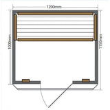 SunRay Evansport Indoor 2 Person Far Infrared Sauna with Ceramic Heater - HL200C