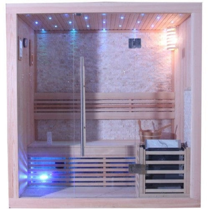 SunRay Westlake Indoor 3 Person Traditional Steam Sauna - 300LX - Backyard Provider