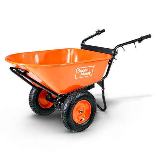 SuperHandy Electric Dualie Wheelbarrow - 24V 7Ah AGM Battery, 330Lb Max Weight - GUO034--FBA