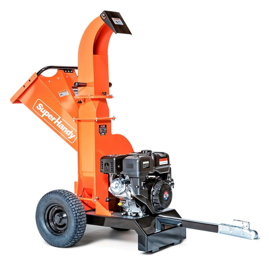 SuperHandy Towable Wood Chipper – 4 in. Chipping Capacity, 15HP Gas Engine, 13 in. Wheels, Electric Start, Trailer-Ready with 2 in. Coupler - GUO141-FBA