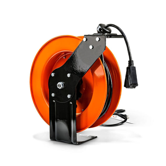 SuperHandy Steel Extension Cord Reel - 12AWG, 80' Ft Cord Length - GUR071-FBA