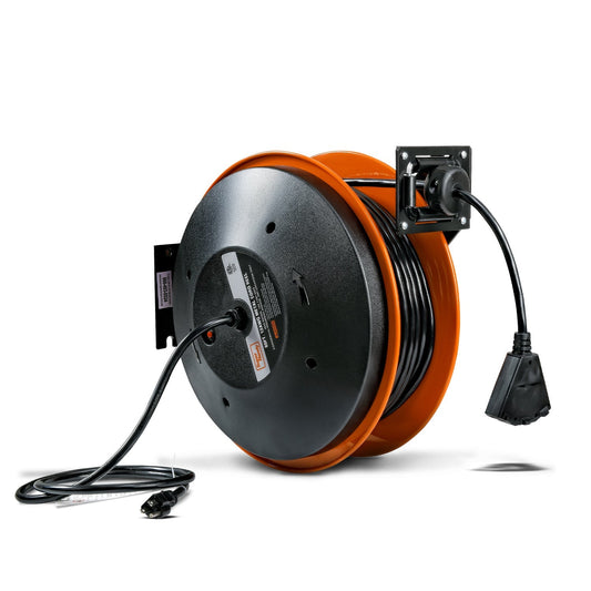 SuperHandy Steel Extension Cord Reel - 12AWG, 80' Ft Cord Length - GUR071-FBA