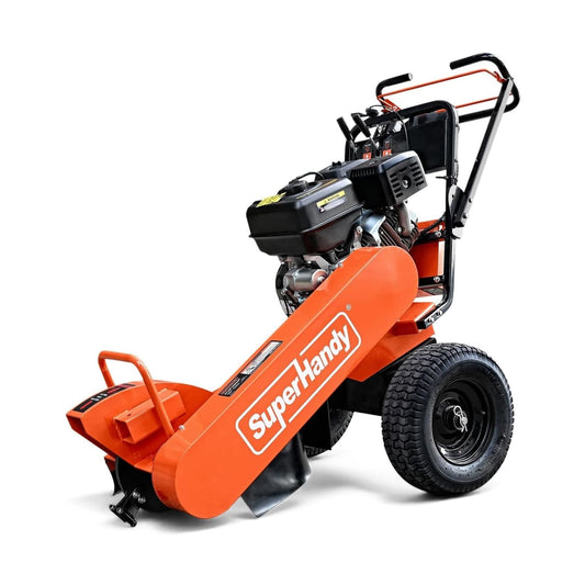 Superhandy 15HP Gas-Powered Stump Grinder with Electric Start, 420cc Engine, Sweep Function, Adjustable Angled & Foldable Handle, 8 Tungsten Carbide Teeth - GUO152-FBA