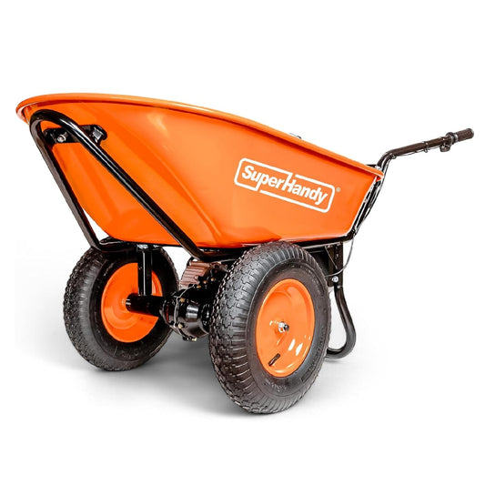 SuperHandy Electric Dualie Wheelbarrow - 48V 4Ah Battery, 330Lb Max Weight - GUO057-FBA