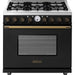 Superiore Deco 36-Inch Dual Fuel Freestanding Range in Black Matte with Bronze Trim - RD361SCN_B_