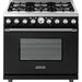 Superiore Deco 36-Inch Dual Fuel Freestanding Range in Black Matte with Chrome Trim - RD361SCN_C_