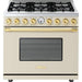 Superiore Deco 36-Inch Dual Fuel Freestanding Range in Black Matte with Chrome Trim - RD361SCN_C_