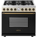 Superiore Deco 36-Inch Dual Fuel Freestanding Range in Black Matte with Chrome Trim - RD361SCN_C_