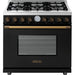 Superiore Deco 36-Inch Gas Freestanding Range in Black Matte with Bronze Trim - RD361GCN_B_