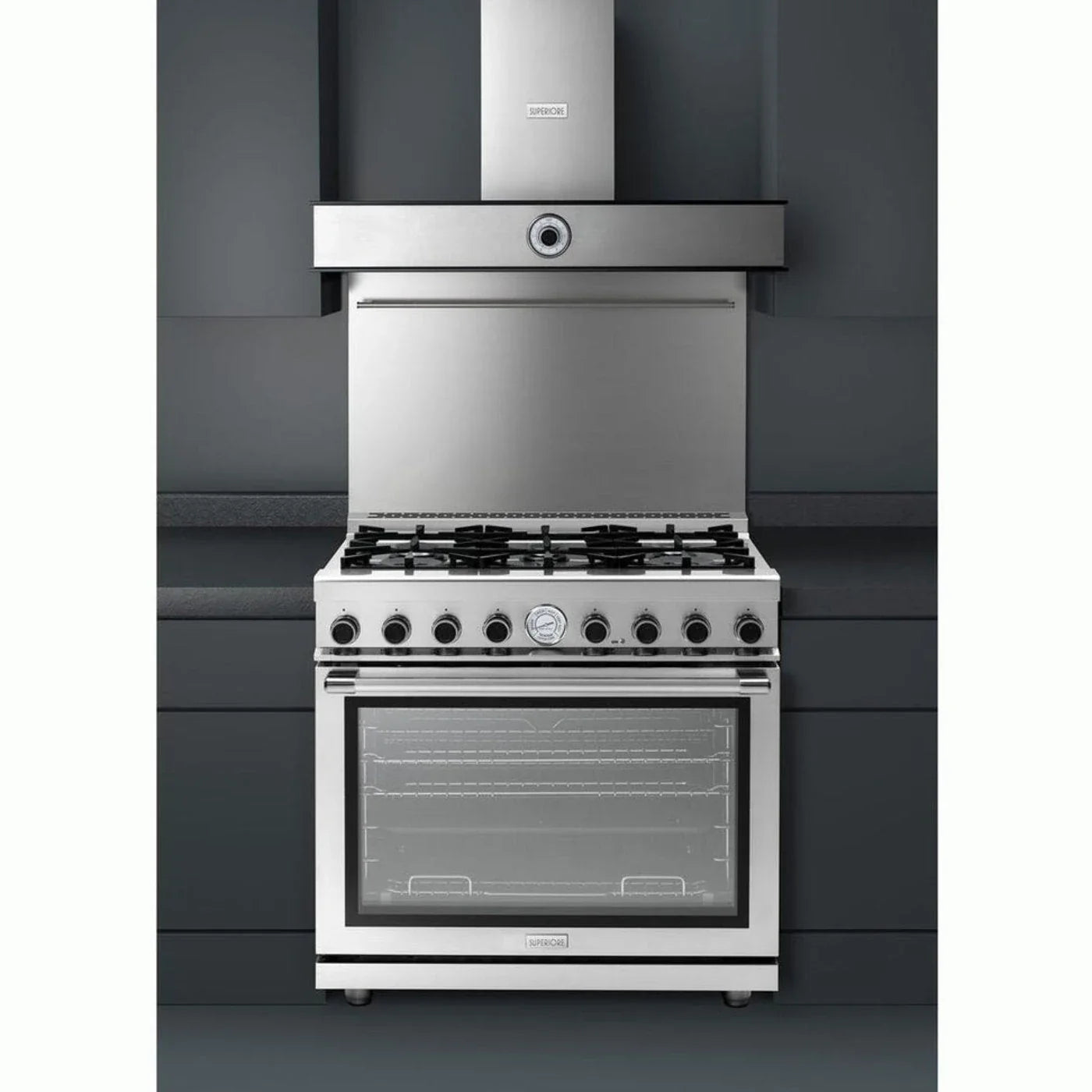 Superiore Deco 36-Inch Gas Freestanding Range in Red Matte with Chrome Trim - RD361GCR_C_