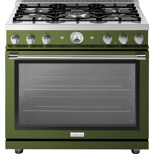 Superiore La Cucina 36-Inch Gas Freestanding Range in Stellar Olive - RL361GPO_S_