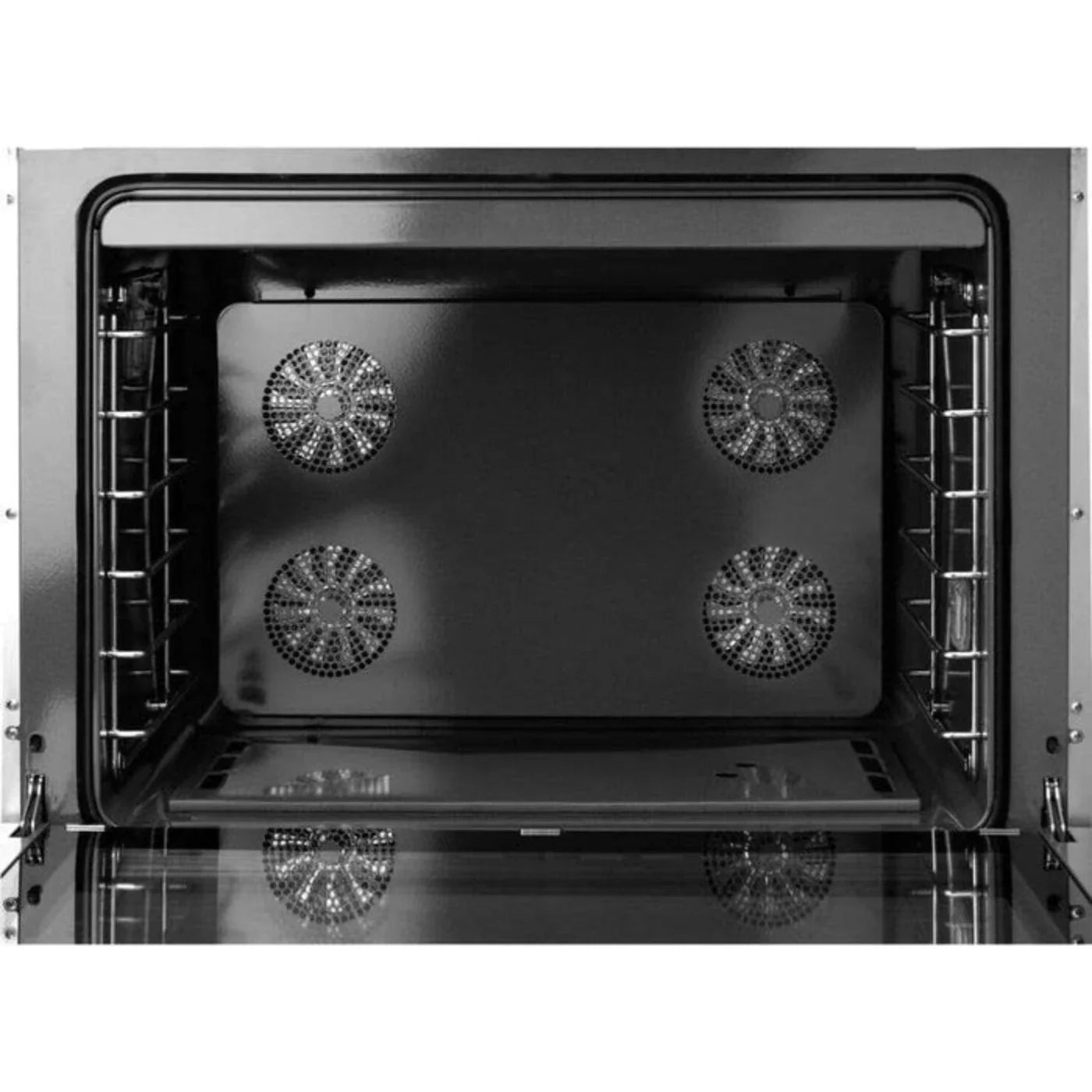 Superiore Deco 48-Inch Dual Fuel Double Oven Freestanding Range in Black Matte with Chrome Trim - RD482SCN_C_