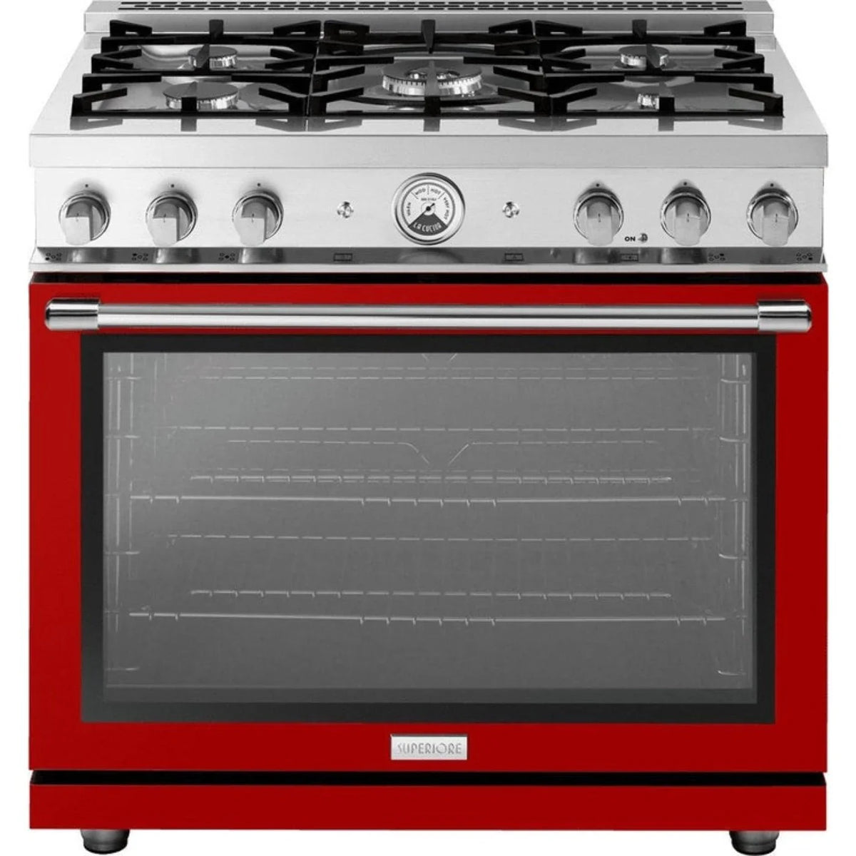 Superiore La Cucina 36-Inch Gas Freestanding Range in High Glossy Red - RL361GPR_S_