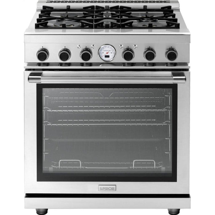 Superiore Next 30-Inch Dual Fuel Freestanding Range in Stainless Steel - RN301SPS_S_