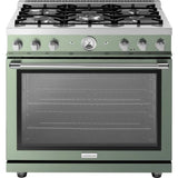 Superiore Deco 36-Inch Gas Freestanding Range in Black Matte with Bronze Trim - RD361GCN_B_