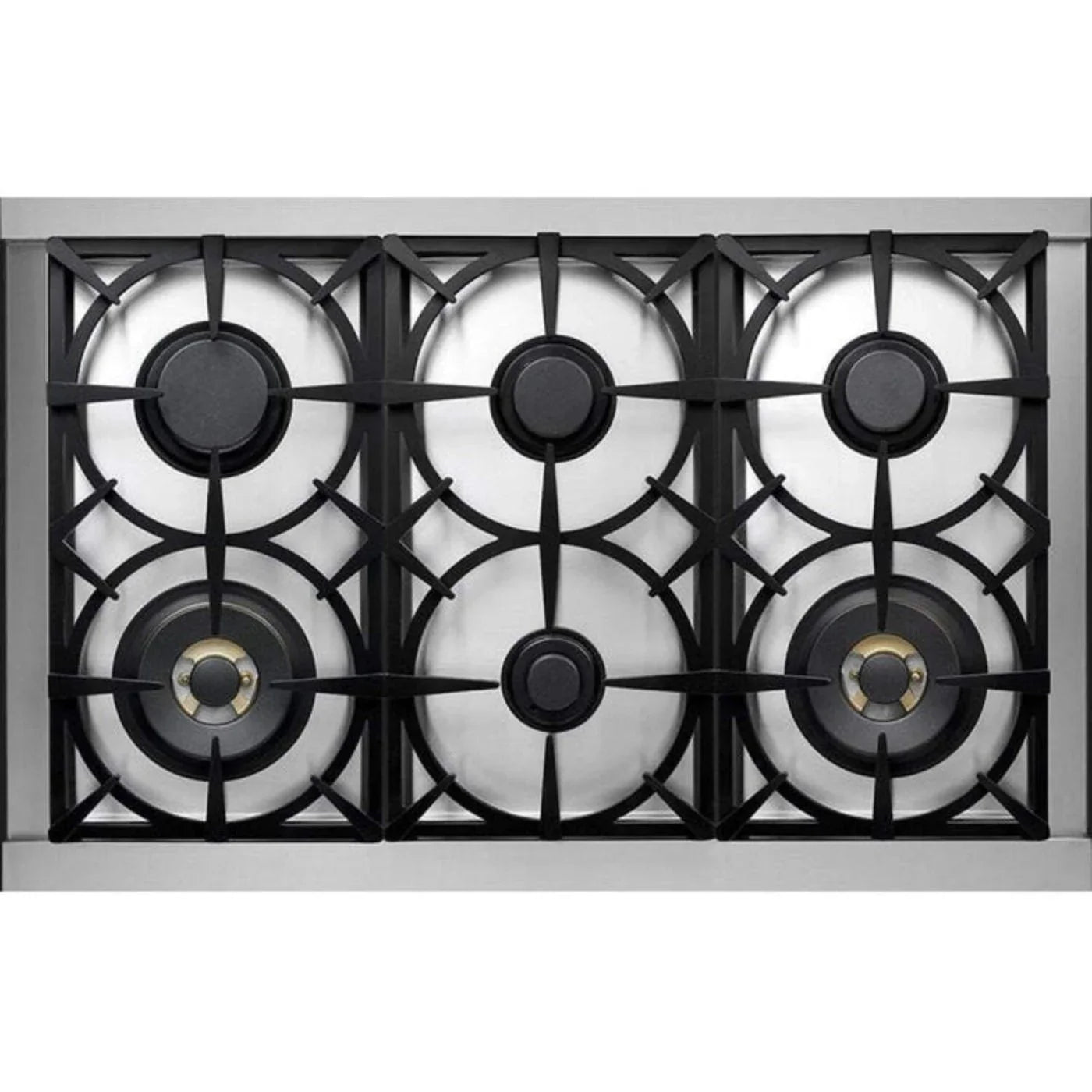 Superiore Deco 36-Inch Gas Freestanding Range in Black Matte with Bronze Trim - RD361GCN_B_