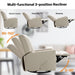 Large Swivel Rocking Recliner, Nursery Swivel Glider Fabric Manual Recliner Chair, Max 360° Swivel 30° Rocking, 35.4" Width