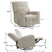 Large Swivel Rocking Recliner, Nursery Swivel Glider Fabric Manual Recliner Chair, Max 360° Swivel 30° Rocking, 35.4" Width