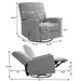 Large Swivel Rocking Recliner, Nursery Swivel Glider Fabric Manual Recliner Chair, Max 360° Swivel 30° Rocking, 35.4" Width