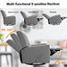 Large Swivel Rocking Recliner, Nursery Swivel Glider Fabric Manual Recliner Chair, Max 360° Swivel 30° Rocking, 35.4" Width