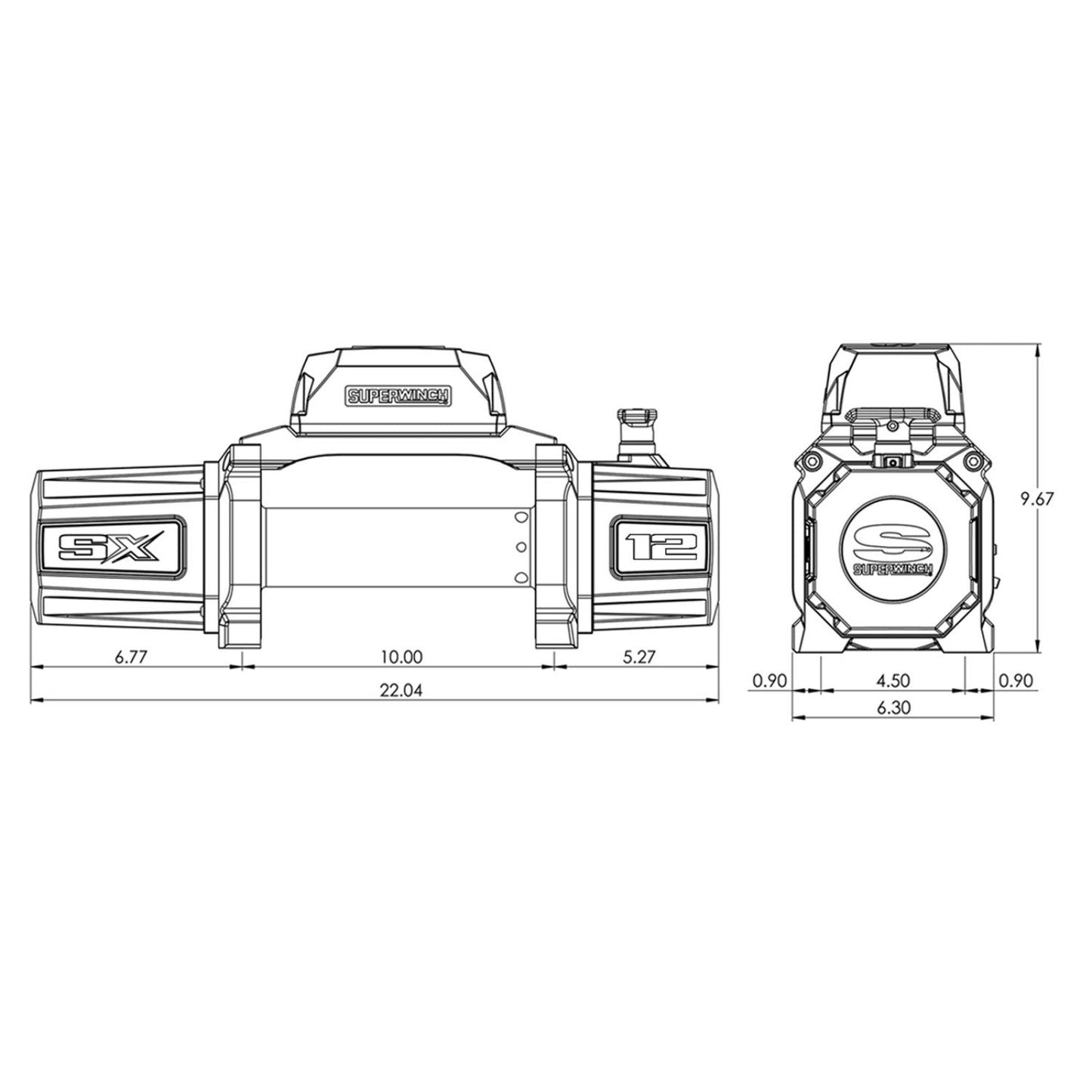 Superwinch SX12SR 12K Synthetic Rope Winch - 1712201