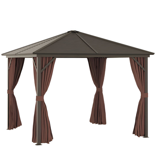 Outsunny 10x10 Hardtop Gazebo with Aluminum Frame - 84C-094V01BN