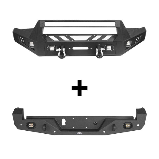 Hooke Road Front & Rear Bumpers Combo(16-23 Toyota Tacoma 3rd Gen)  - HE.4201A+HE.4201B+HE.4200-1