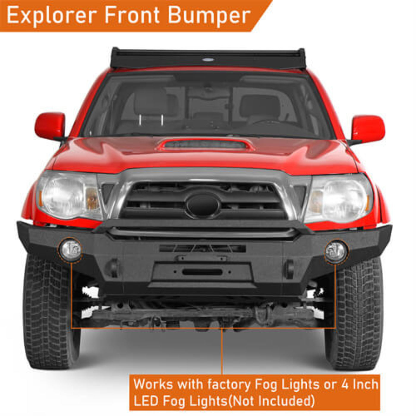 2005-2011 Toyota Tacoma Front Bumper w/Skid Plate - Hooke Road - HE.4031-S