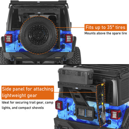 Tailgate Cargo Rack for 18-25 Jeep Wrangler JL - Hooke Road - HE.3098-S