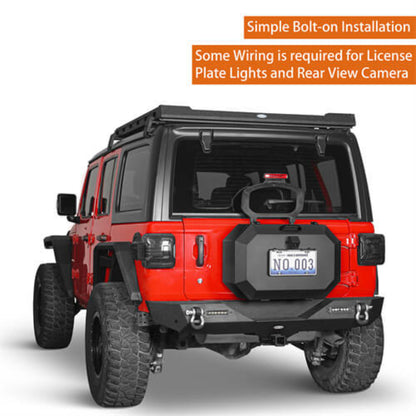 Tailgate Spare Tire Carrier Storage Lock Box For 2018-2025 Jeep Wrangler JL - Hooke Road - HE.3052-S