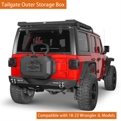 Tailgate Spare Tire Carrier Storage Lock Box For 2018-2025 Jeep Wrangler JL - Hooke Road - HE.3052-S