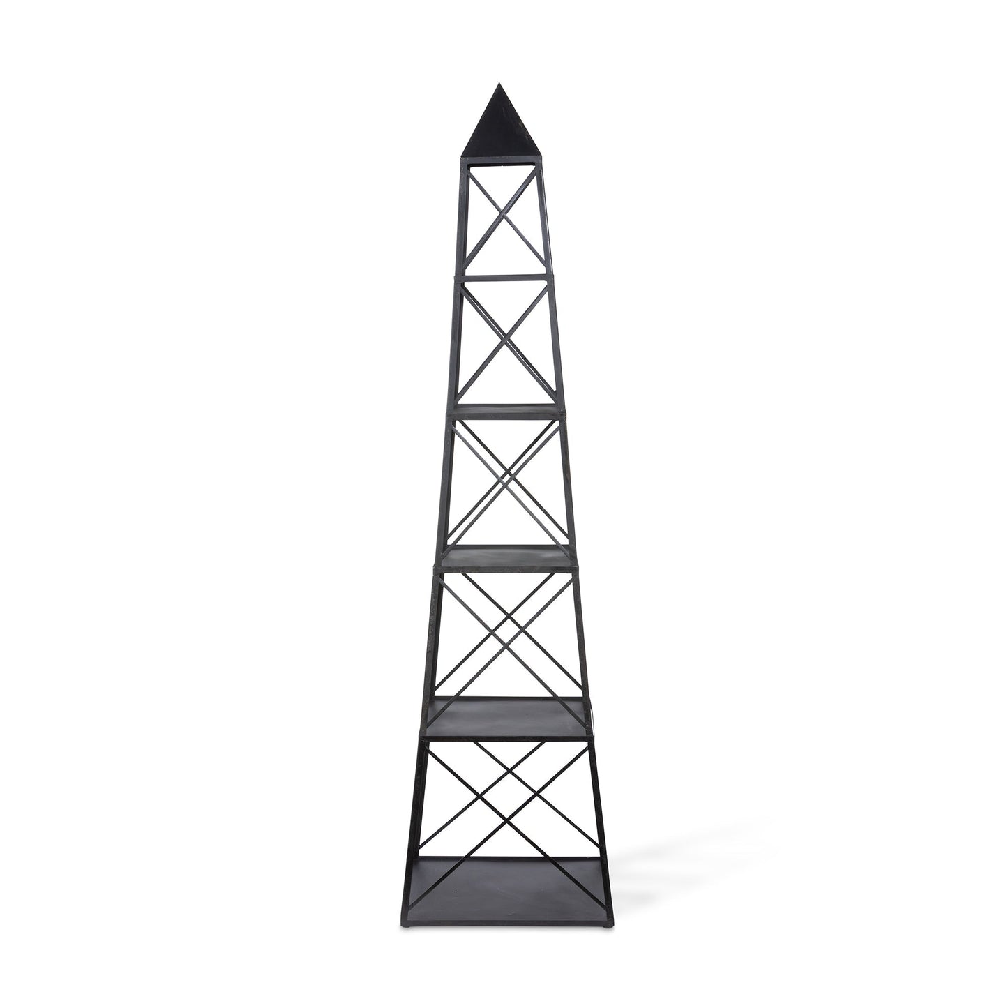 Park Hill Collection Stackable Antique Black Obelisk - Versatile Iron Display Shelf with Unique Tiers for Stylish Storage - EGG30253