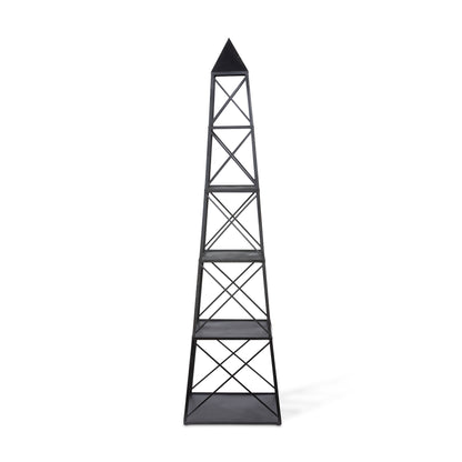 Park Hill Collection Stackable Antique Black Obelisk - Versatile Iron Display Shelf with Unique Tiers for Stylish Storage - EGG30253