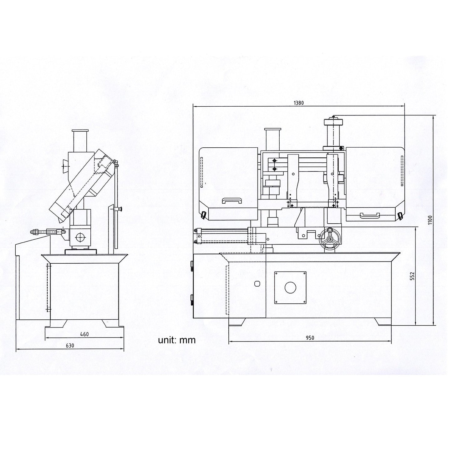 KaKa Industrial TGK-08 Double column horizontal band saw,7.87”x7.87” cutting capacity ,vertical lifting ,Metal Bandsaw with working light, high & low blade speed, Runs on 230v-60HZ-3PH - 271201V230