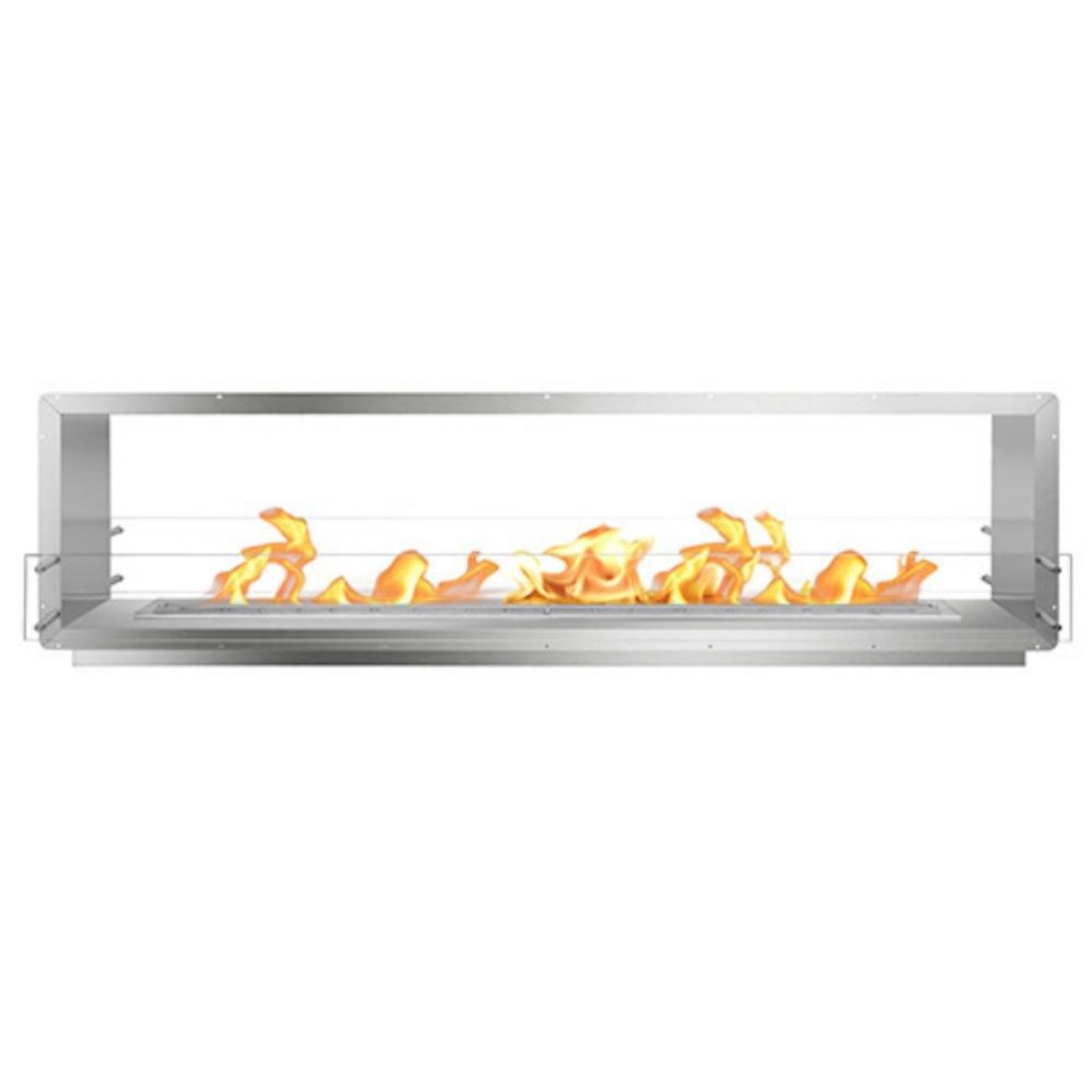 The Bio Flame 96-Inch Firebox DS - See-Though Ethanol Fireplace